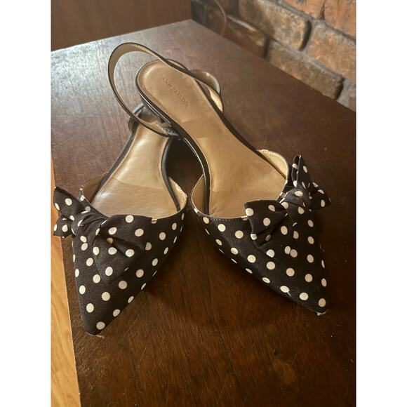 Ann Taylor Polka Dot Slingbacks - size 8M - Picture 1 of 5